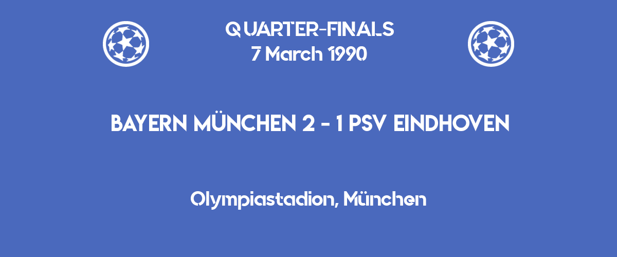 UCL 1990 - Bayern PSV -quarterfinals - first leg scoreboard