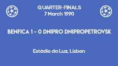 UCL 1990 - Benfica Dnipro -quarterfinals first leg scoreboard