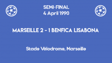 UCL 1990 - Benfica Marseille - semifinal first leg scoreboard