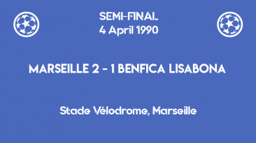 UCL 1990 - Benfica Marseille - semifinal first leg scoreboard