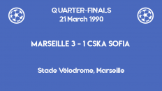 UCL 1990 - CSKA Sofia Marseille quarterfinals second leg scoreboard