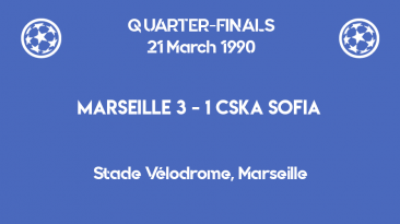 UCL 1990 - CSKA Sofia Marseille quarterfinals second leg scoreboard