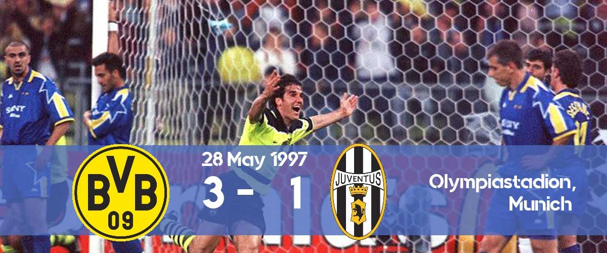 Watch how Borussia won its first Champions League title in 1997 against Juventus.