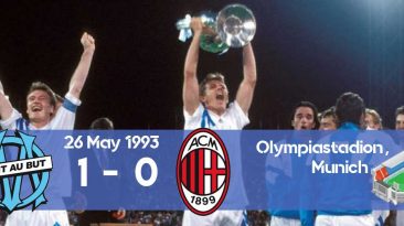 Champions League final between Marseille and Milan in 1993