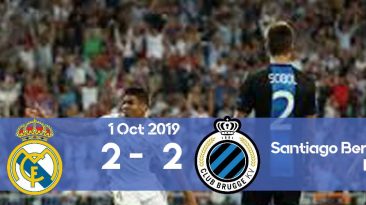 Real Madrid 2-2 Club Brugge Champions League 2019/2020 group stage